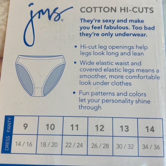 JMS Just My Size Lace Effects Cotton Briefs 5 Pack Underwear Panties Plus Sz 14 - Picture 6 of 13